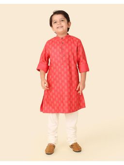 Fabindia - Pink Viscose Silk Hand Block Printed Long Kurta