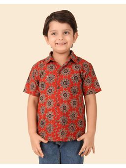 Fabindia - Red Cotton Ajrakh Printed Shirt