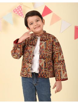 Fabindia - Multi-Color Cotton Kalamkari Printed Jacket