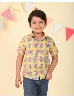 Fabindia - Yellow Cotton Printed Shirt