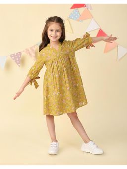 Fabindia - Green Cotton Printed Dress