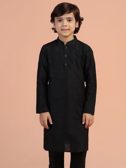 KISAH - Boys Black Solid Kurta