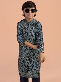 KISAH - Boys Blue Printed Kurta
