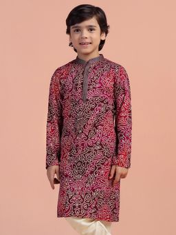 KISAH - Boys Maroon Printed Kurta