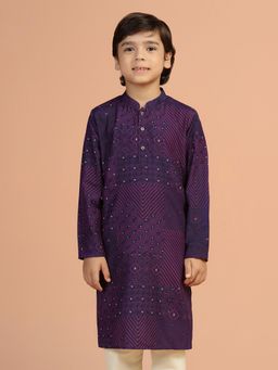 KISAH - Boys Purple Printed Kurta