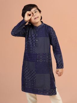 KISAH - Boys Blue Printed Kurta