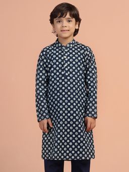 KISAH - Boys Blue Printed Kurta
