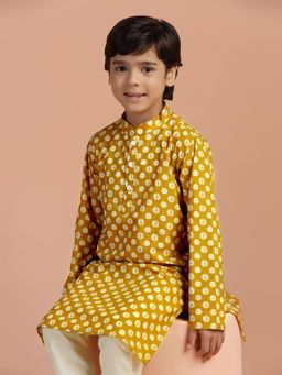 KISAH - Boys Yellow Printed Kurta