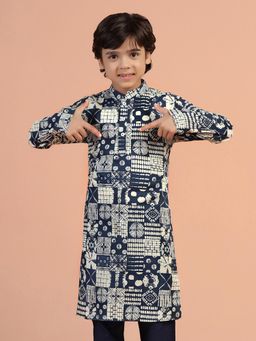KISAH - Boys Blue Printed Kurta
