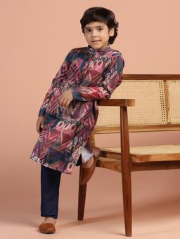 KISAH - Boys Multicolour Digital Print Kurta & Pyjama