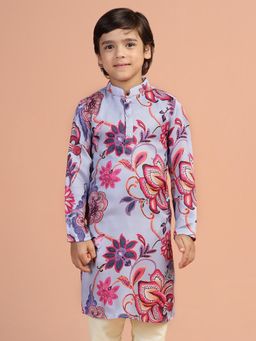 KISAH - Boys Purple Digital Printed Kurta