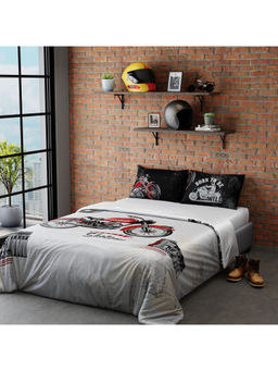 QuirkLoom - Bike Satin Printed King Comforter with 2 Pillow Covers