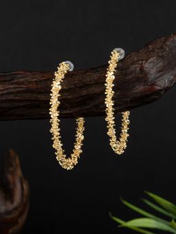 E2O - Gold-Toned Embellished Circular Hoop Earrings