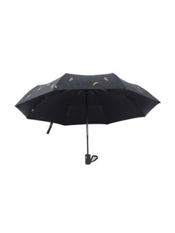 House of Quirk - Black Feather Travel Umbrella Auto Open Close Mini Umbrella with Carrying Pouch