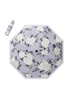 House of Quirk - Grey Deisy Travel Umbrella Auto Open Close Mini Umbrella with Carrying Pouch