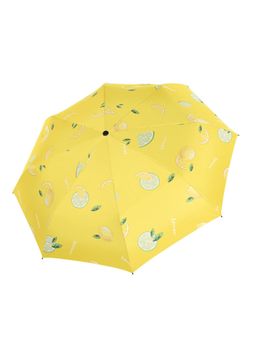 House of Quirk - Yellow Travel Umbrella Auto Open Close Mini Umbrella with Carrying Pouch