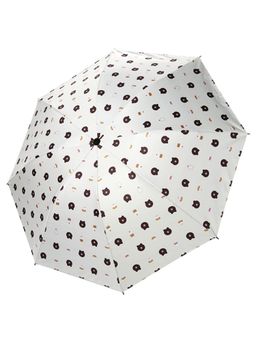 House of Quirk - Brown Travel Umbrella Auto Open Close Mini Umbrella with Carrying Pouch