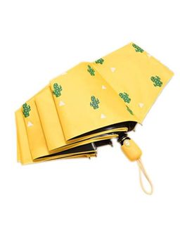 House of Quirk - Yellow Travel Umbrella Auto Open Close Mini Umbrella with Carrying Pouch