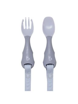 Bibado - Grey Plastic Solid Spoon and Fork