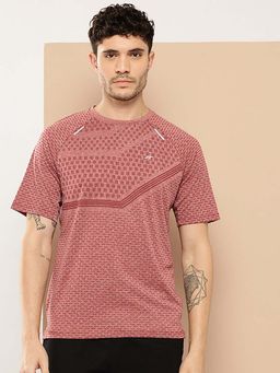 Alcis - Red Mens Printed Sports T-Shirt