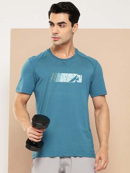 Alcis - Blue Mens Printed Sports T-Shirt