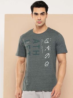 Alcis - Dark Grey Mens Printed Sports T-Shirt