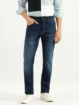 United Colors of Benetton - Men Navy Blue Solid Slim Fit Jeans