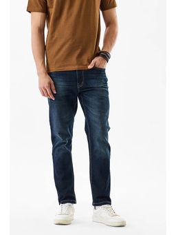 Snitch - Men Indigo Textured Straight Fit Jeans