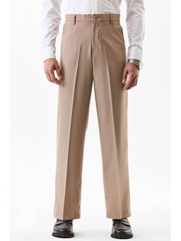 Snitch - Men Beige Solid Regular Fit Trouser