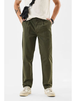 Snitch - Men Olive Solid Slim Fit Trouser