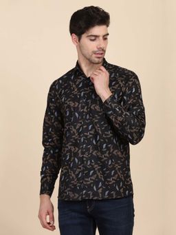 TAHVO - Black Printed Casual Shirt