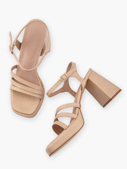 Elevato Basics - Beige Platform Heels For Women