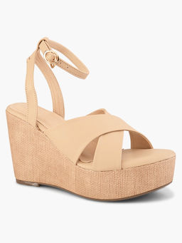 Elevato Basics - Beige Wedges Heels For Women
