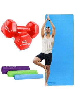 Strauss - Combo Kit 1 Yoga Mat 3 Resistance Bands 2 Dumbbells