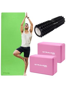 Strauss - Combo Kit Yoga Mat Blocks & Foam Roller