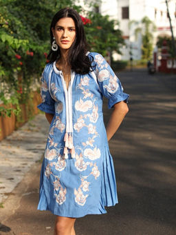 BOHO-CHIC By Sukriti Jain - Blue The Riviera Boho -exclusive Dress