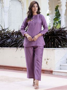 VredeVogel - Purple Women Ethnic Co-Ord Set