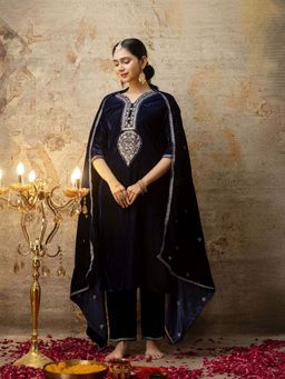 VredeVogel - Blue Women Kurta With Pant & Dupatta