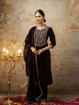 VredeVogel - Purple Women Kurta With Pant & Dupatta
