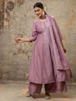 VredeVogel - Pink Women Kurta With Palazzo & Dupatta