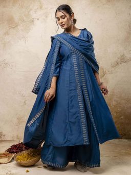 VredeVogel - Blue Women Kurta With Palazzo & Dupatta