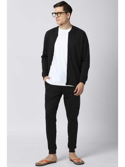 Peter England - Men Black T Shirt And Joggers (Set of 2)