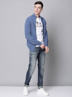 GANT - Mens Blue Solid Regular Fit Sweatshirt
