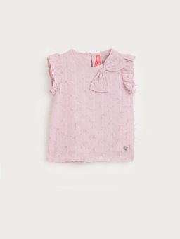 Blue Giraffe - Pink Polyester Woven Top