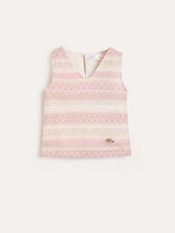 ELLE - Pink Blended Woven Top