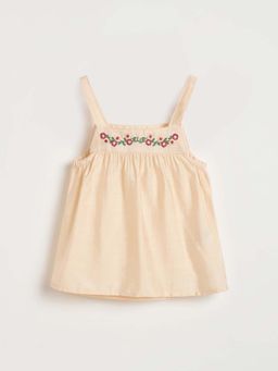 ELLE - Cream Viscose Solid Top