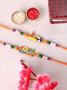 PANASH - Plated Name Of Bro Cool Brother Rakhis with Roli Chawal