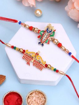 PANASH - Plated Beads Stone Studded Rakhis with Roli Chawal