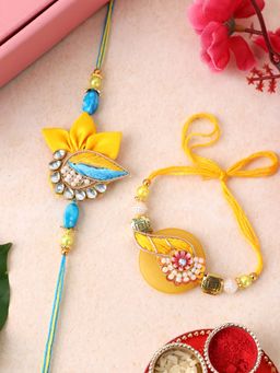 PANASH - Plated Stone Studded Rakhis with Roli Chawal