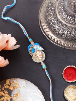 PANASH - Plated Beaded & Stone Studded Thread Rakhis with Roli Chawal